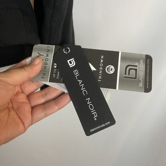 Blanc Noir Pullover Thin Down Hoody Women’s Size S Black NWT - Picture 8 of 12